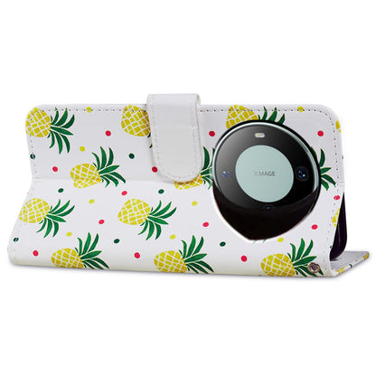 For Huawei Mate 60 Case PU Leather Pattern Printing Flip Wallet Phone Cover