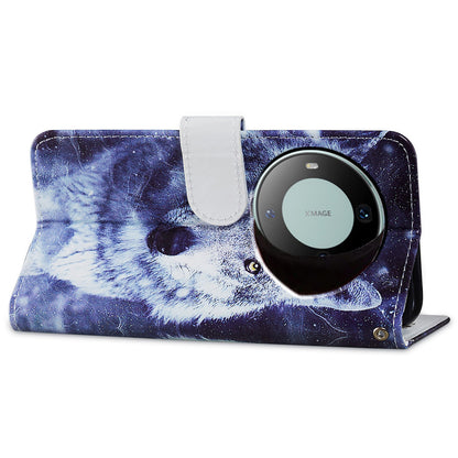For Huawei Mate 60 Case PU Leather Pattern Printing Flip Wallet Phone Cover