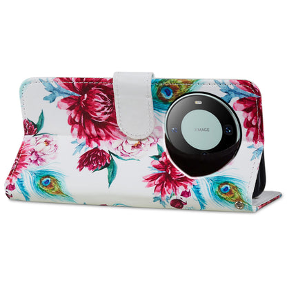 For Huawei Mate 60 Case PU Leather Pattern Printing Flip Wallet Phone Cover