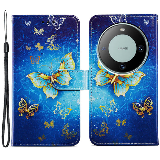 For Huawei Mate 60 Pro Case Flip Leather Wallet Pattern Printing Phone Cover