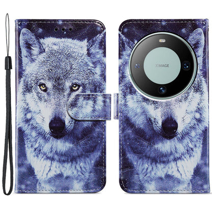 For Huawei Mate 60 Pro Case Flip Leather Wallet Pattern Printing Phone Cover