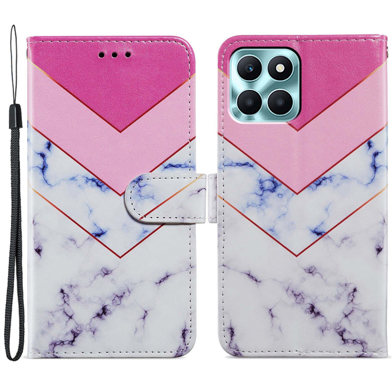 For Honor X6a 4G Case PU Leather Pattern Folio Flip Stand Phone Cover