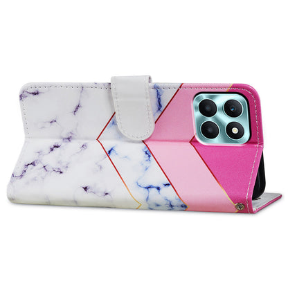 For Honor X6a 4G Case PU Leather Pattern Folio Flip Stand Phone Cover