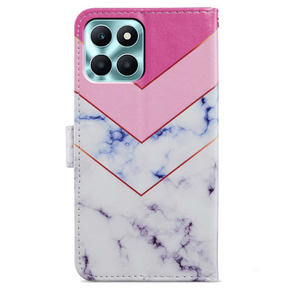 For Honor X6a 4G Case PU Leather Pattern Folio Flip Stand Phone Cover