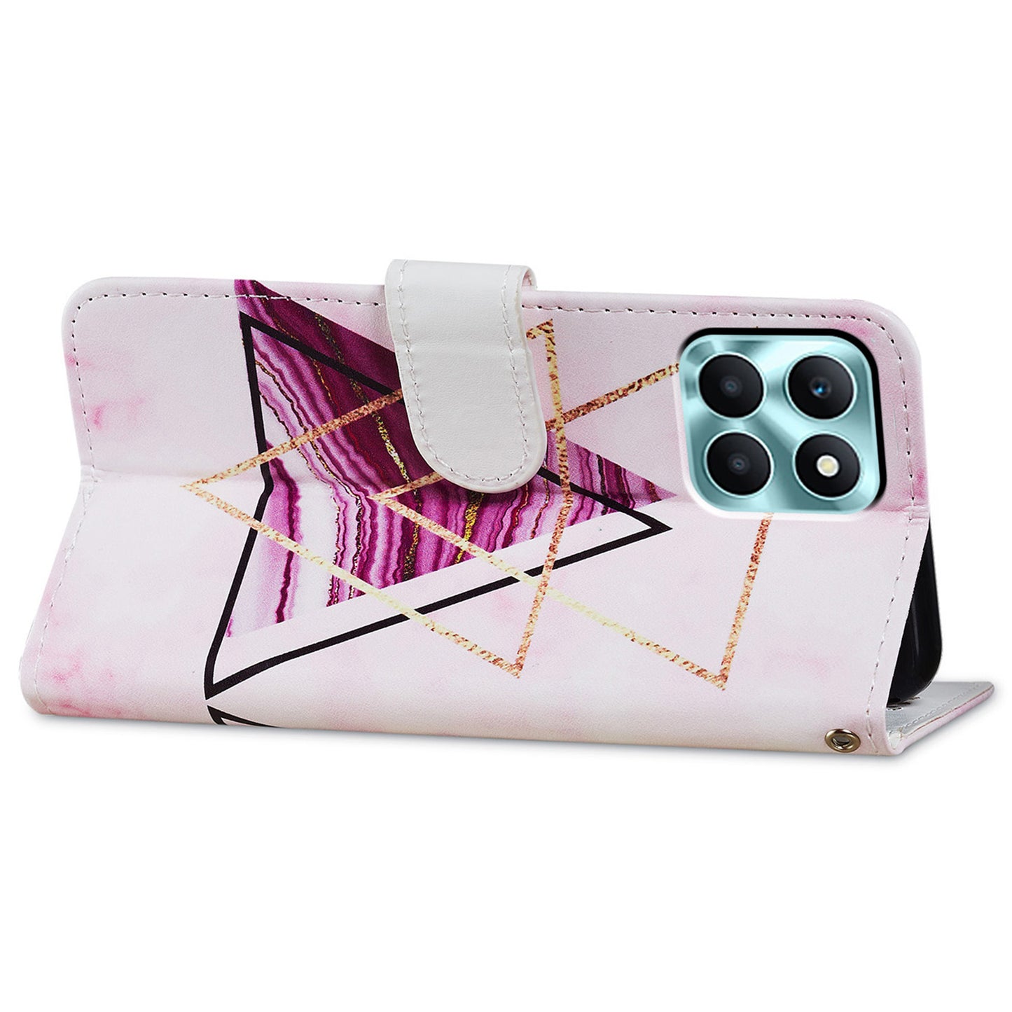 For Honor X6a 4G Case PU Leather Pattern Folio Flip Stand Phone Cover
