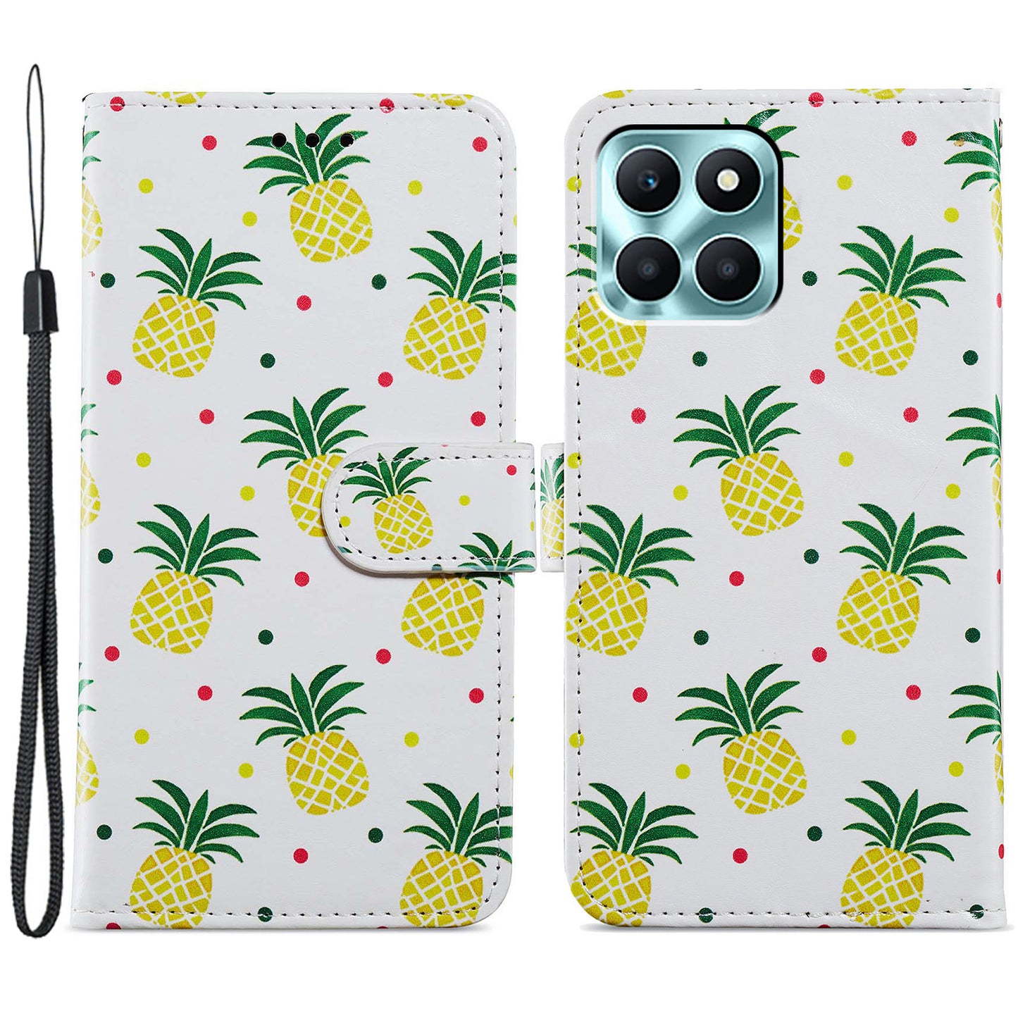 For Honor X6a 4G Case PU Leather Pattern Folio Flip Stand Phone Cover