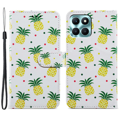 For Honor X6a 4G Case PU Leather Pattern Folio Flip Stand Phone Cover