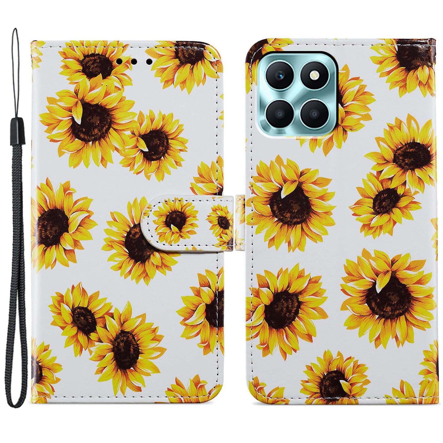 For Honor X6a 4G Case PU Leather Pattern Folio Flip Stand Phone Cover