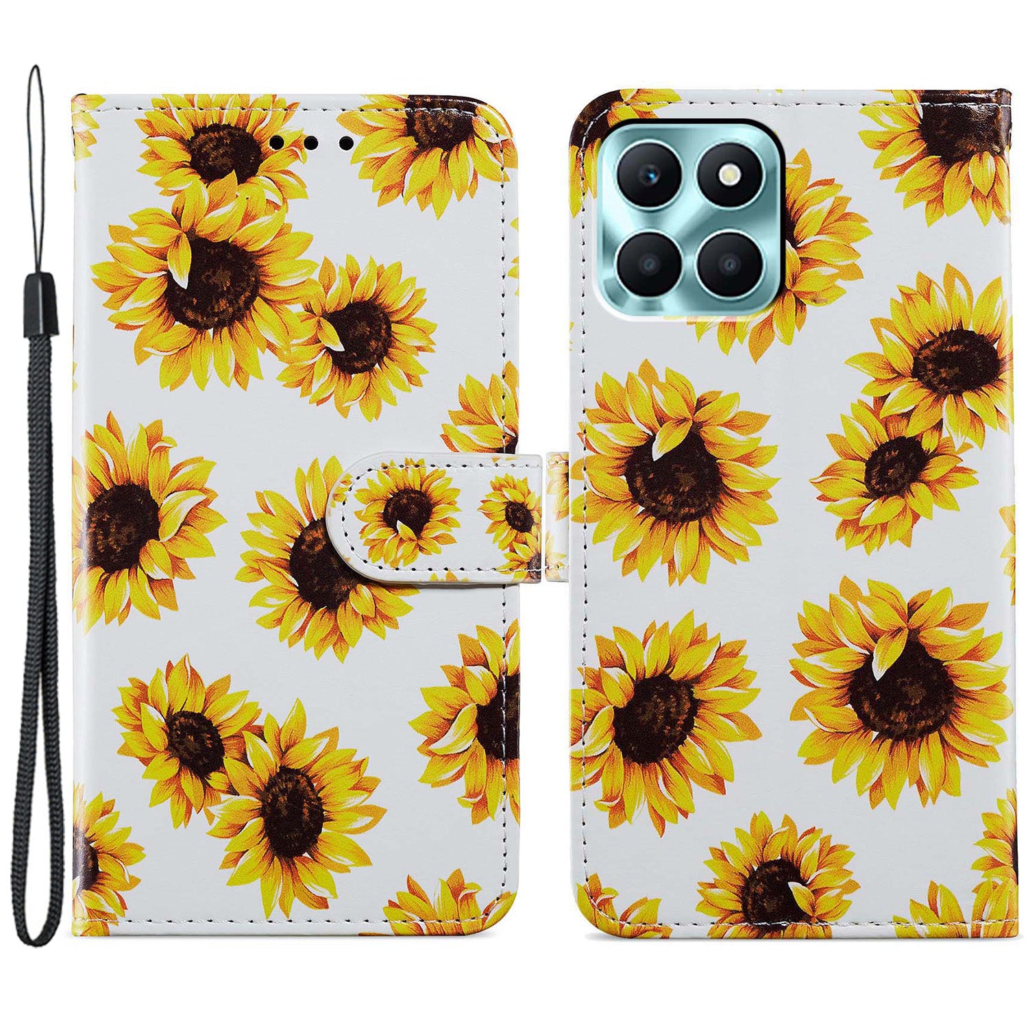 For Honor X6a 4G Case PU Leather Pattern Folio Flip Stand Phone Cover
