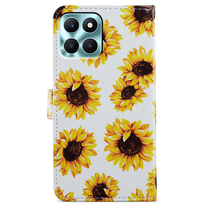 For Honor X6a 4G Case PU Leather Pattern Folio Flip Stand Phone Cover