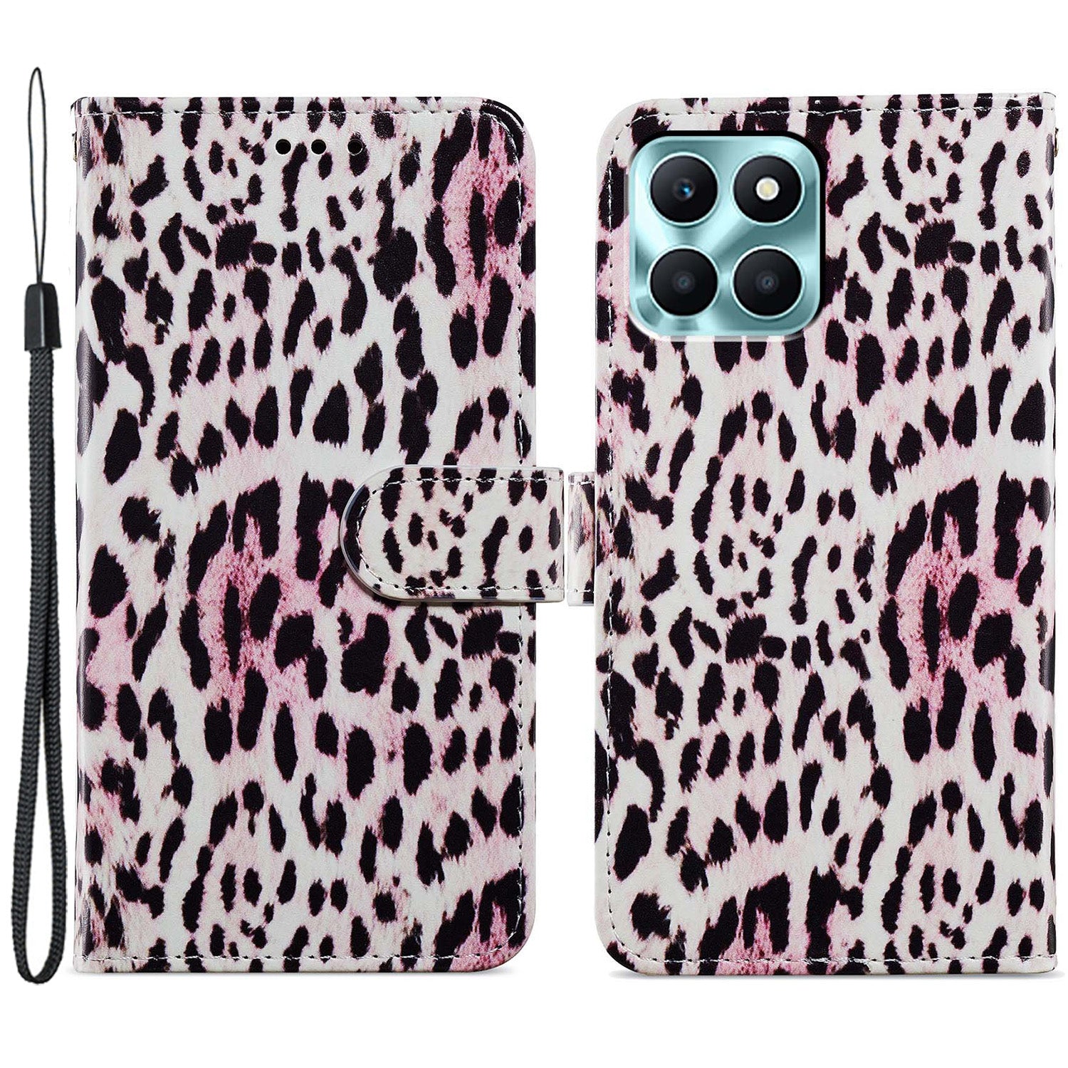For Honor X6a 4G Case PU Leather Pattern Folio Flip Stand Phone Cover