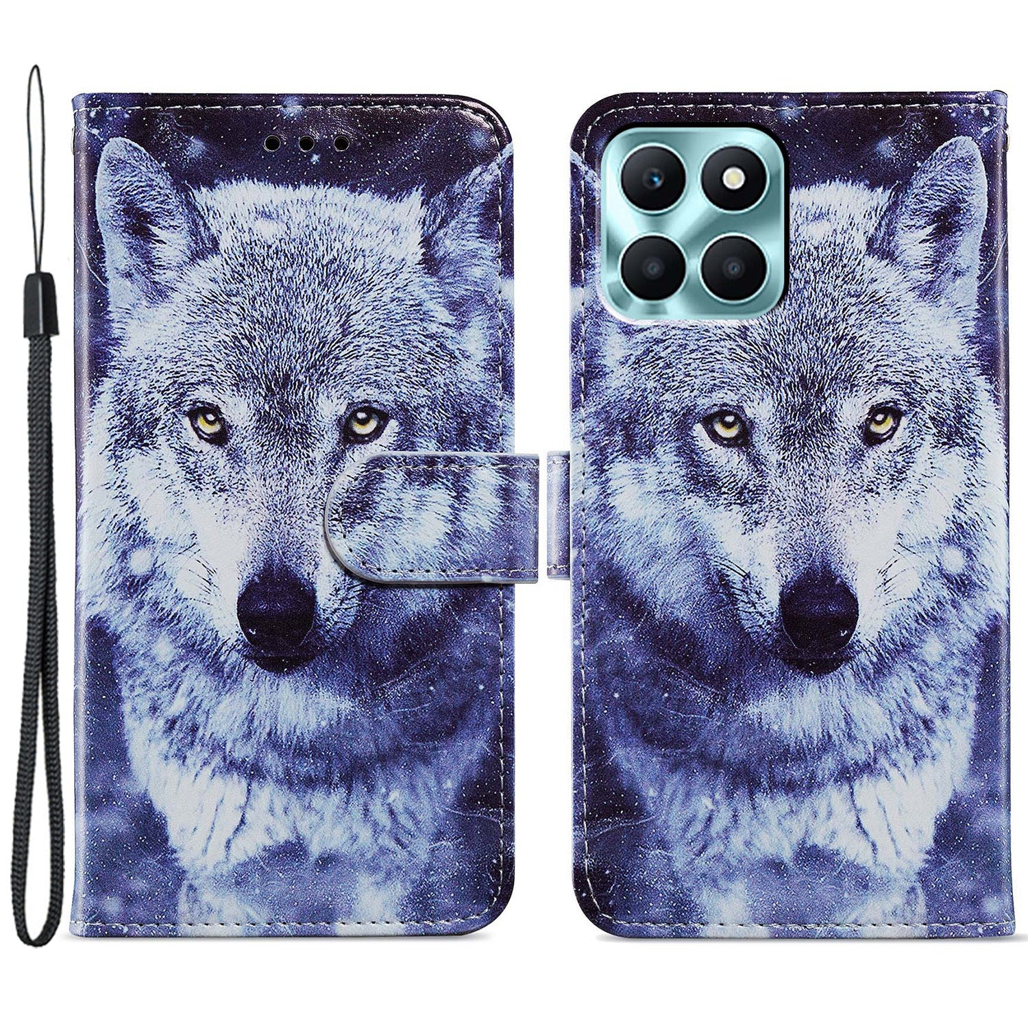 For Honor X6a 4G Case PU Leather Pattern Folio Flip Stand Phone Cover