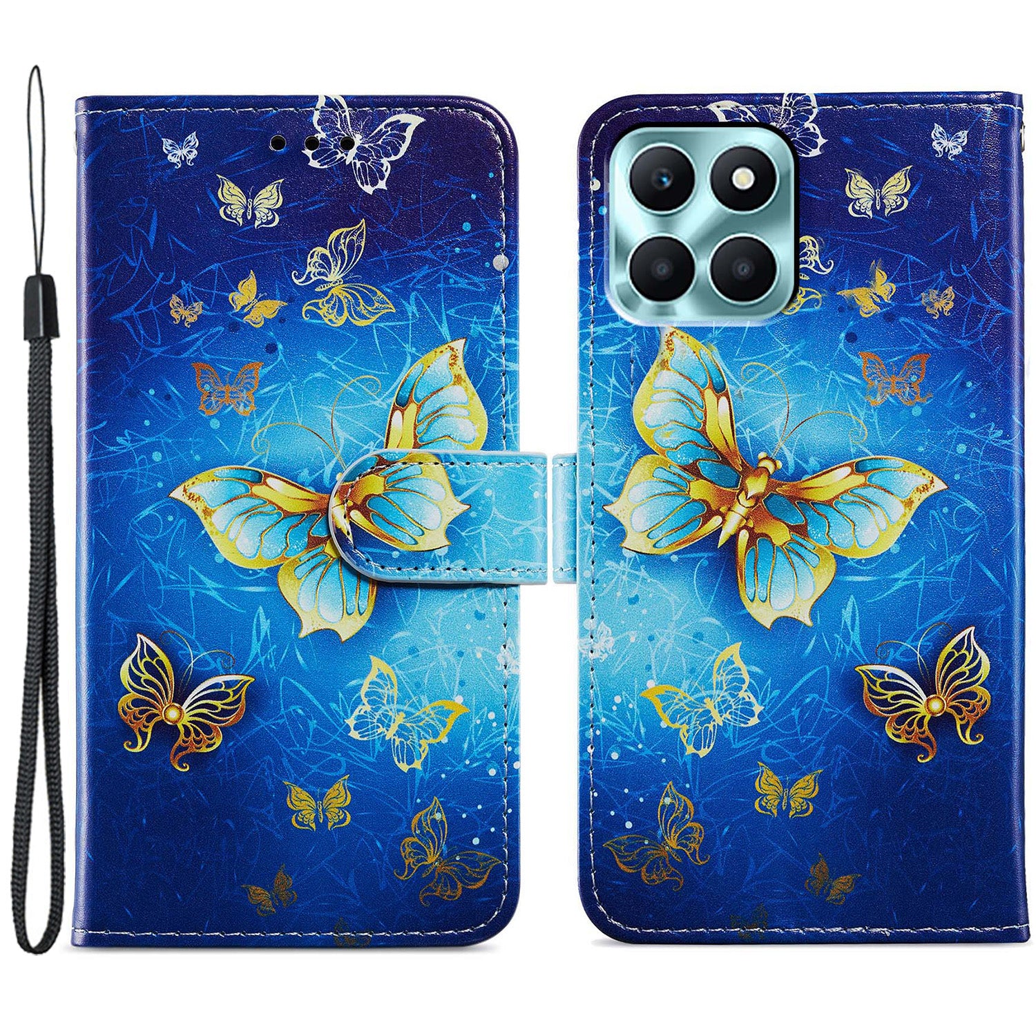 For Honor X6a 4G Case PU Leather Pattern Folio Flip Stand Phone Cover