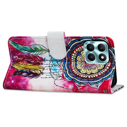 For Honor X6a 4G Case PU Leather Pattern Folio Flip Stand Phone Cover