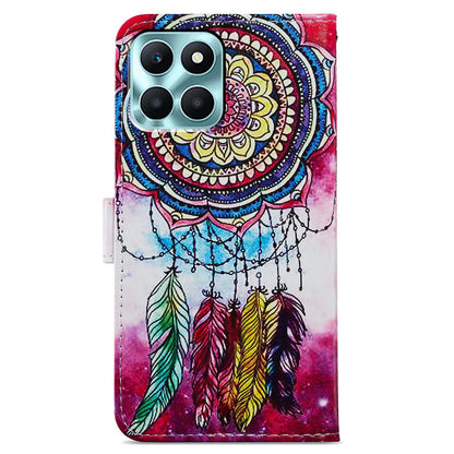 For Honor X6a 4G Case PU Leather Pattern Folio Flip Stand Phone Cover