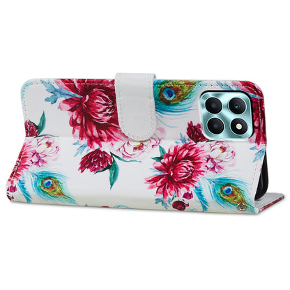 For Honor X6a 4G Case PU Leather Pattern Folio Flip Stand Phone Cover