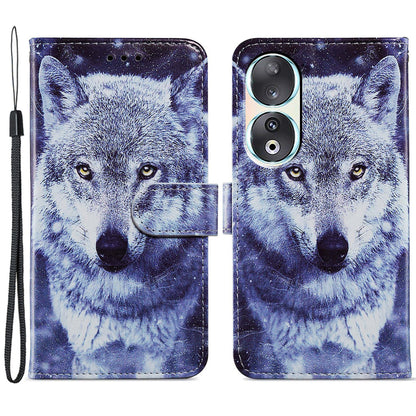 For Honor 90 Wallet Case Printed Pattern PU Leather Flip Stand Cover