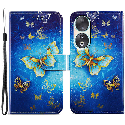 For Honor 90 Wallet Case Printed Pattern PU Leather Flip Stand Cover