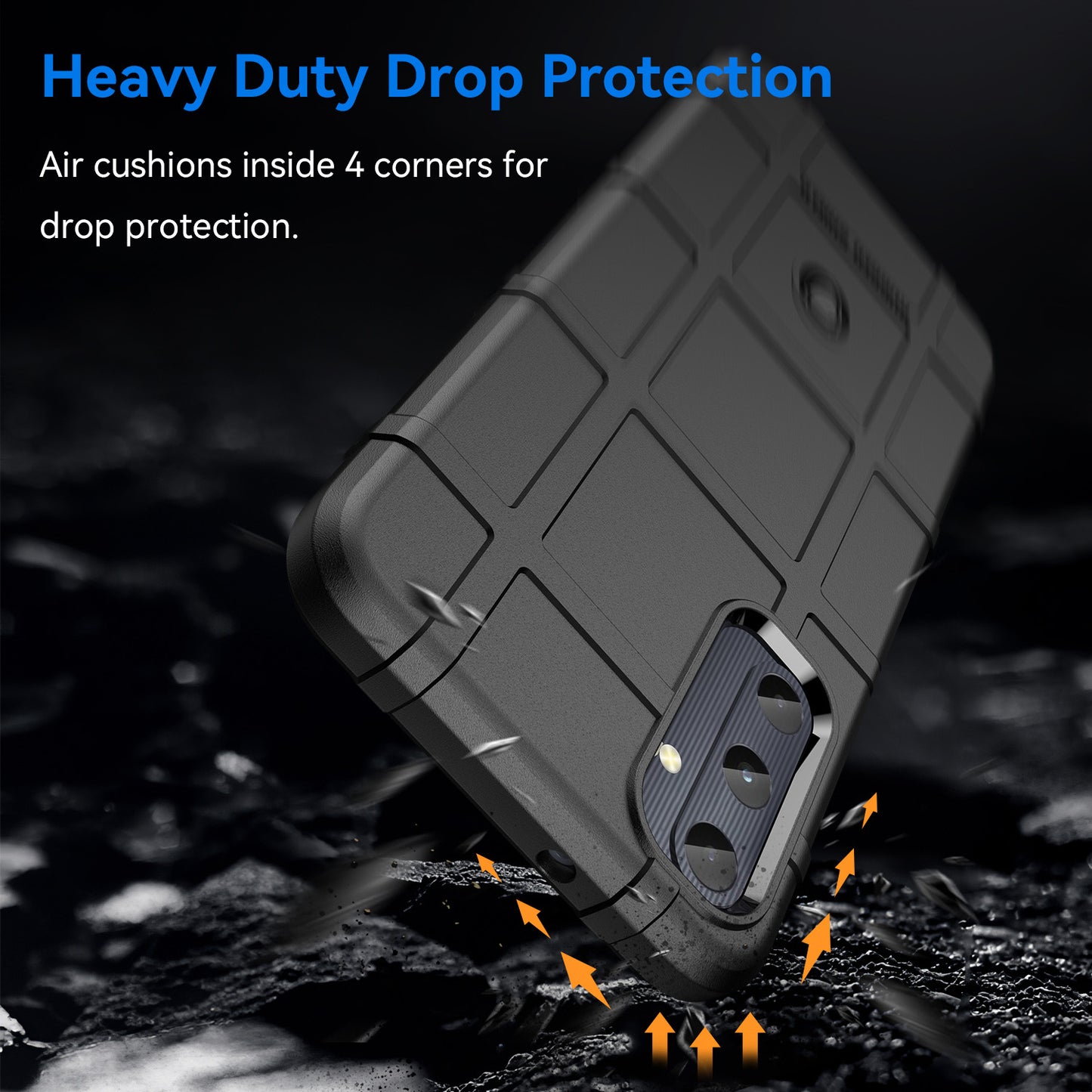 For Samsung Galaxy A05s 4G Case TPU Cell Phone Cover Square Grid Texture Protector