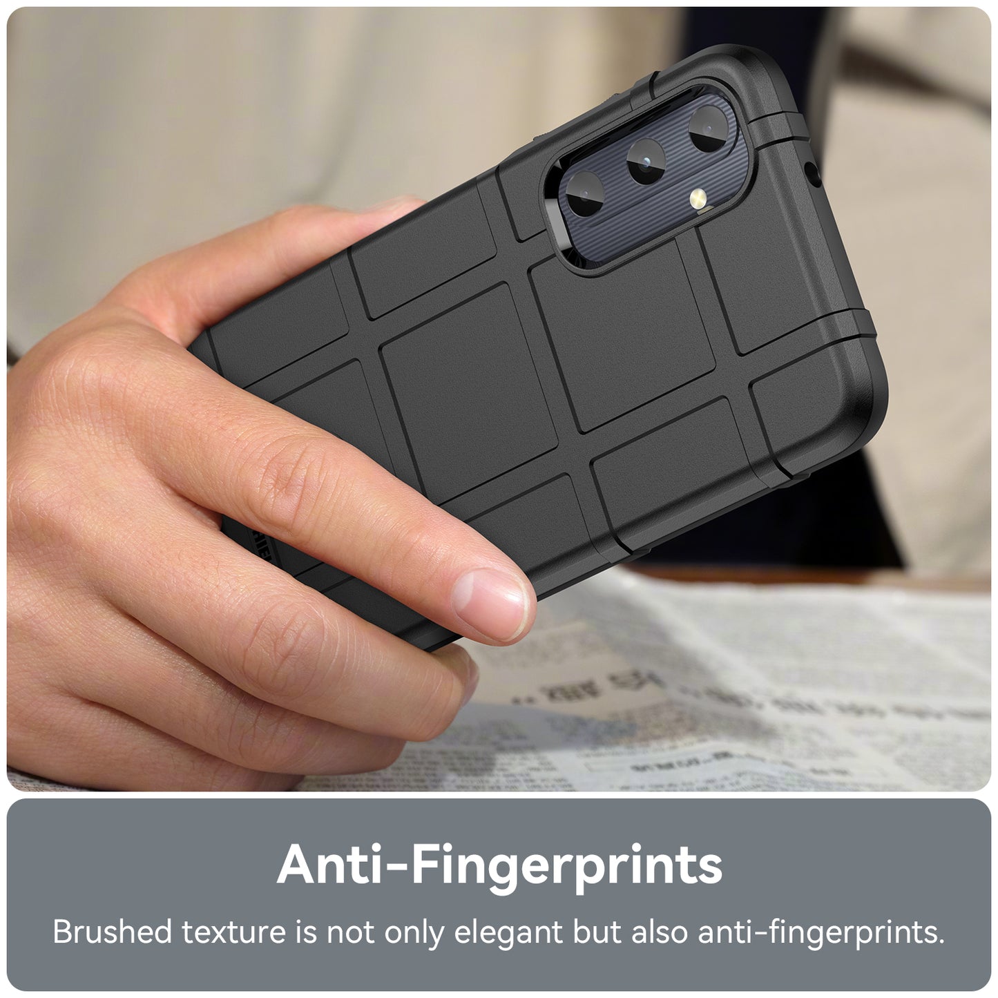 For Samsung Galaxy A05s 4G Case TPU Cell Phone Cover Square Grid Texture Protector