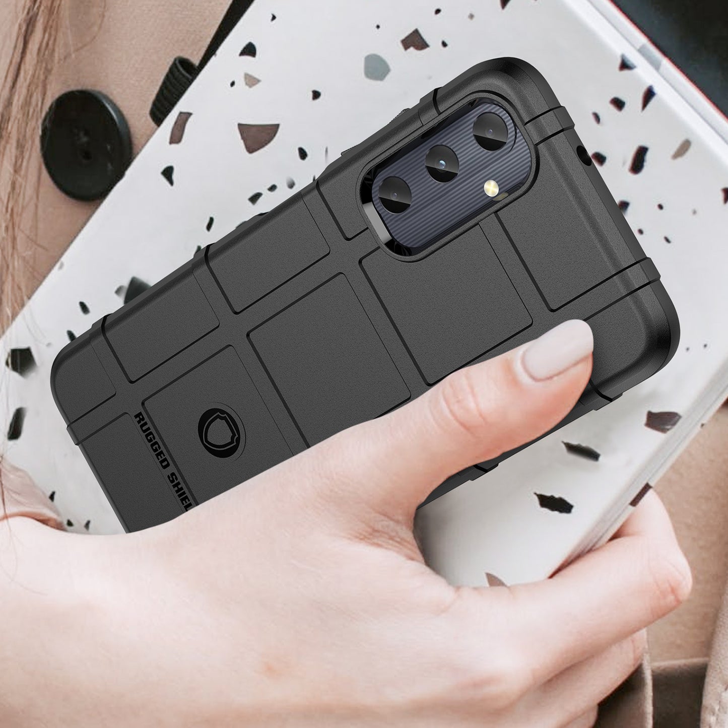 For Samsung Galaxy A05s 4G Case TPU Cell Phone Cover Square Grid Texture Protector