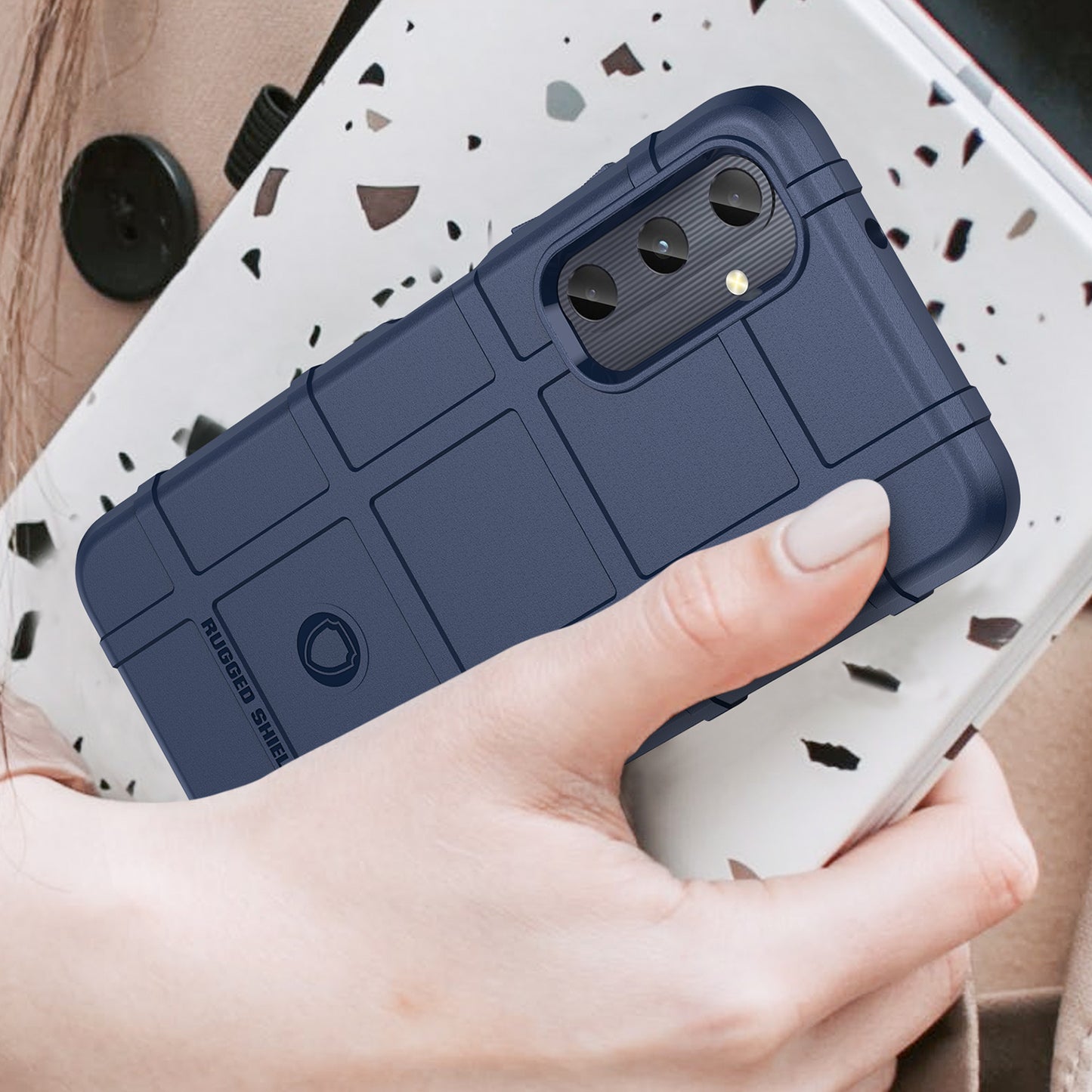 For Samsung Galaxy A05s 4G Case TPU Cell Phone Cover Square Grid Texture Protector