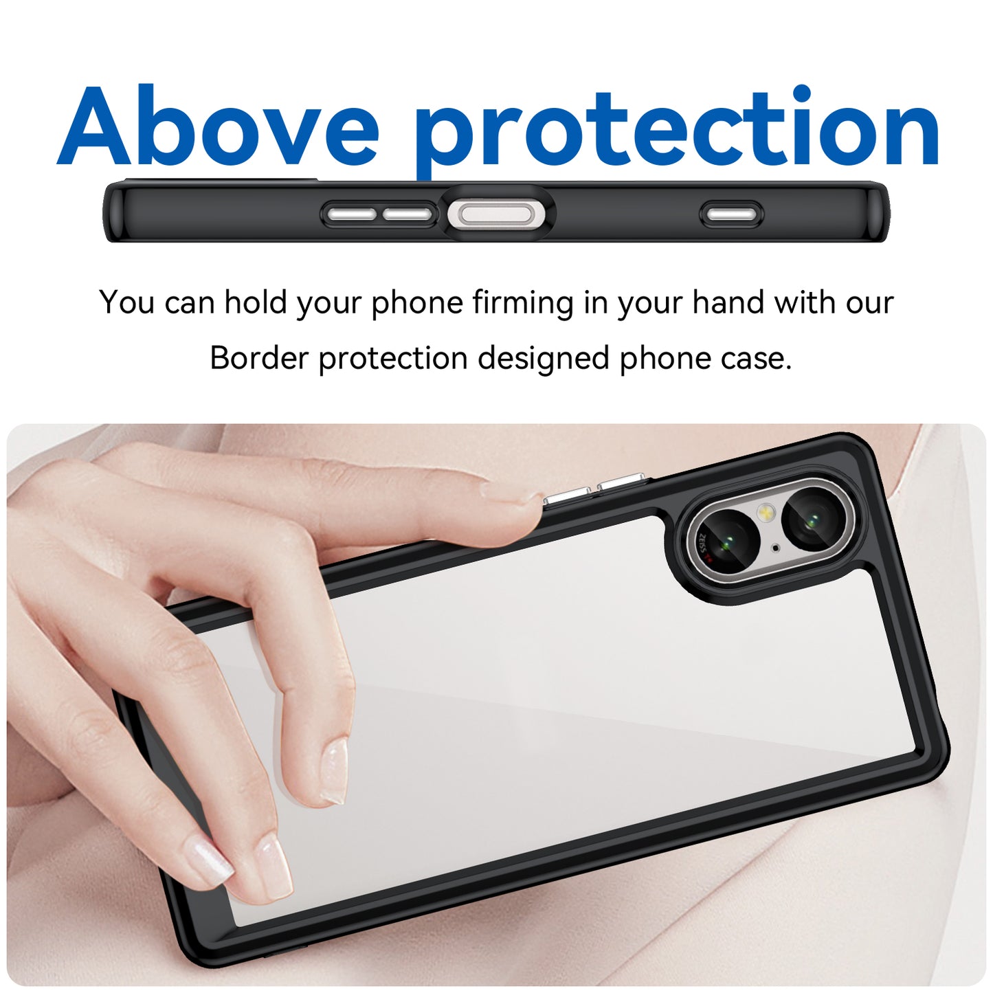 For Sony Xperia 5 V Case TPU+Acrylic Mobile Phone Back Protector Cover