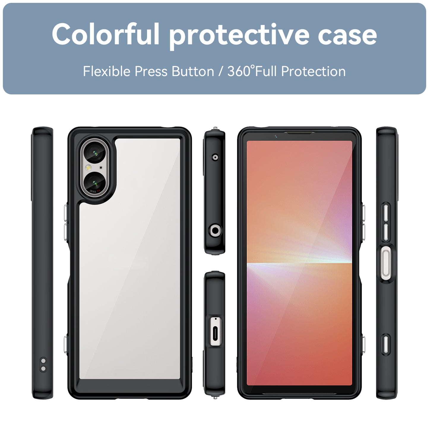 For Sony Xperia 5 V Case TPU+Acrylic Mobile Phone Back Protector Cover