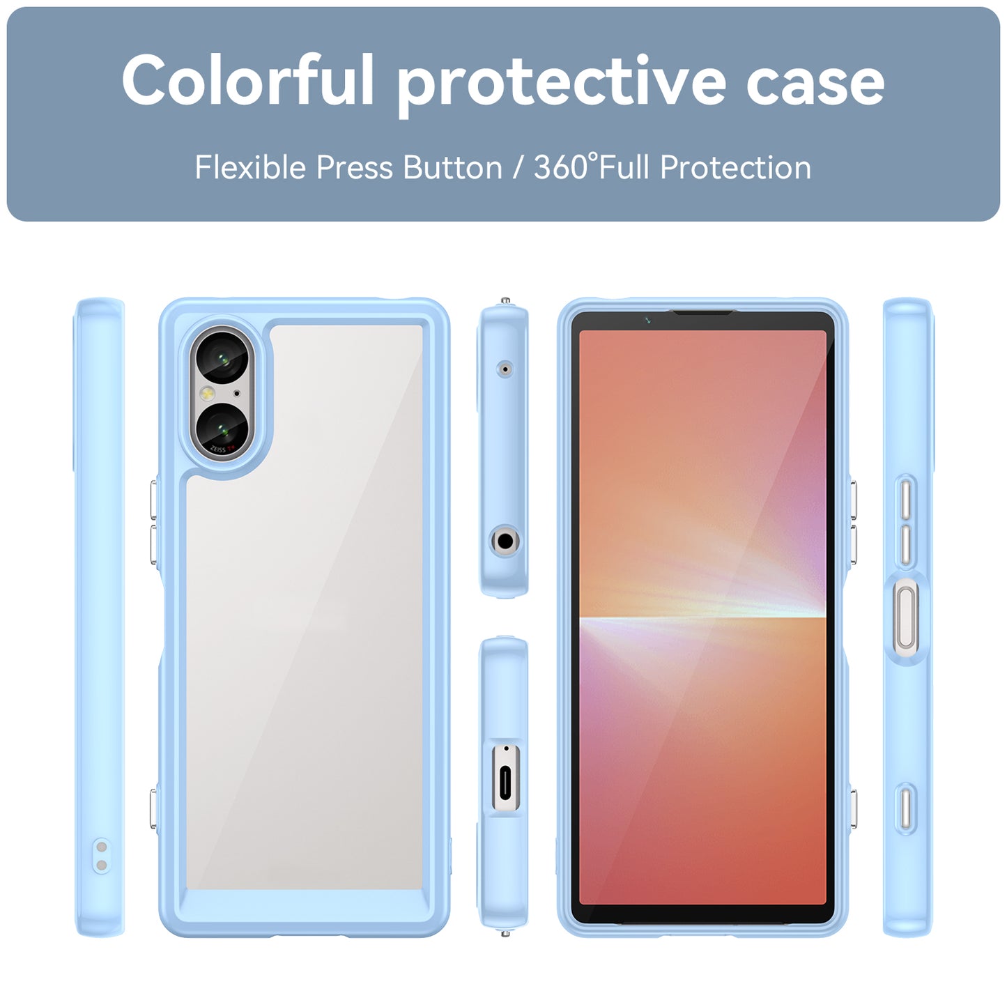 For Sony Xperia 5 V Case TPU+Acrylic Mobile Phone Back Protector Cover