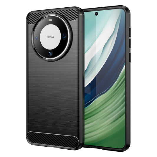 For Huawei Mate 60 Pro Case Slim Carbon Fiber Texture Brushed Phone Back Cover