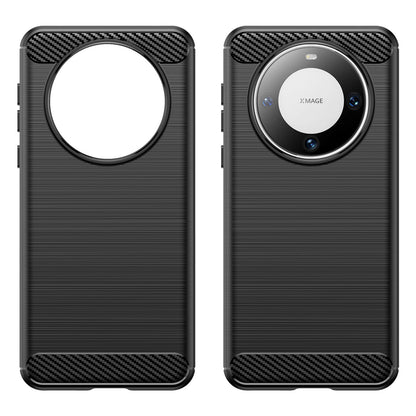 For Huawei Mate 60 Pro Case Slim Carbon Fiber Texture Brushed Phone Back Cover