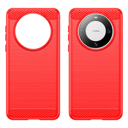 For Huawei Mate 60 Pro Case Slim Carbon Fiber Texture Brushed Phone Back Cover