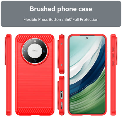 For Huawei Mate 60 Pro Case Slim Carbon Fiber Texture Brushed Phone Back Cover