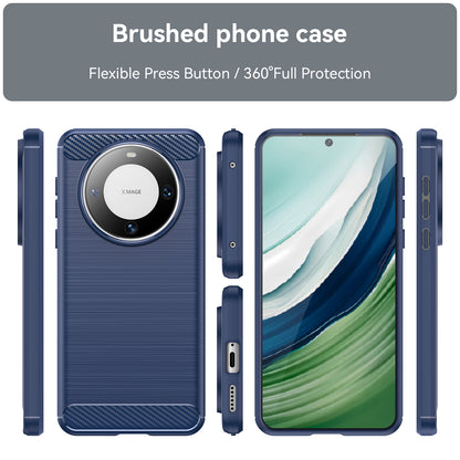 For Huawei Mate 60 Pro Case Slim Carbon Fiber Texture Brushed Phone Back Cover