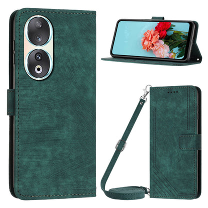 For Honor 90 Case Wallet Stand Crossbody Leather Phone Cover with Shoulder Strap