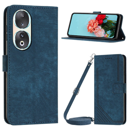 For Honor 90 Case Wallet Stand Crossbody Leather Phone Cover with Shoulder Strap