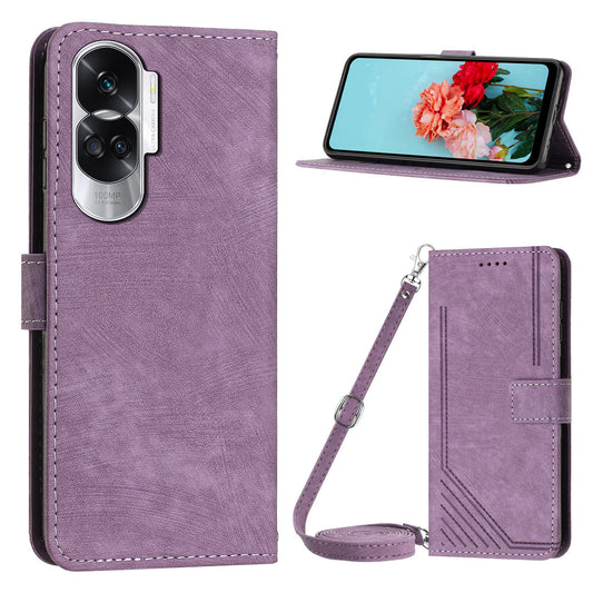 For Honor 90 Lite 5G / X50i 5G Case Wallet Leather Phone Cover with Shoulder Strap