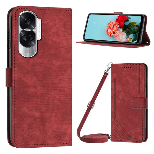 For Honor 90 Lite 5G / X50i 5G Case Wallet Leather Phone Cover with Shoulder Strap