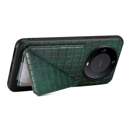 For Huawei Mate 60 Pro / 60 Pro+ Case Card Holder Crocodile Texture PU Leather+PC+TPU Phone Cover