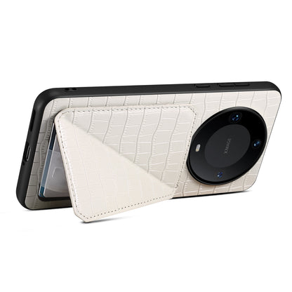 For Huawei Mate 60 Pro / 60 Pro+ Case Card Holder Crocodile Texture PU Leather+PC+TPU Phone Cover