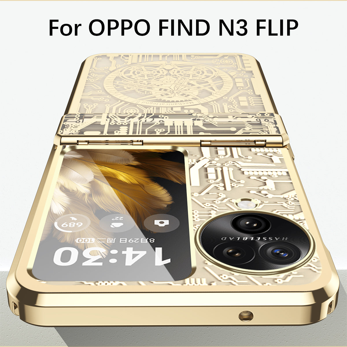 Mechanical Legend Series for Oppo Find N3 Flip 5G Case Hinde Protection PC Electroplating Cover