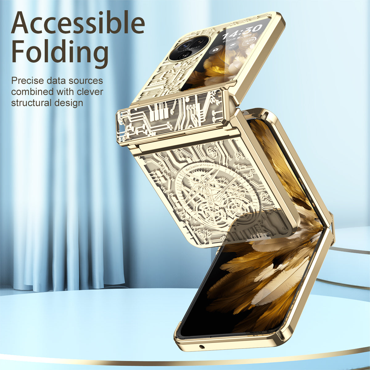 Mechanical Legend Series for Oppo Find N3 Flip 5G Case Hinde Protection PC Electroplating Cover