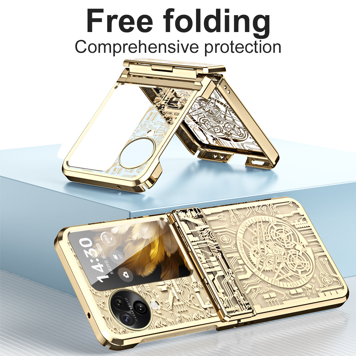 Mechanical Legend Series for Oppo Find N3 Flip 5G Case Hinde Protection PC Electroplating Cover