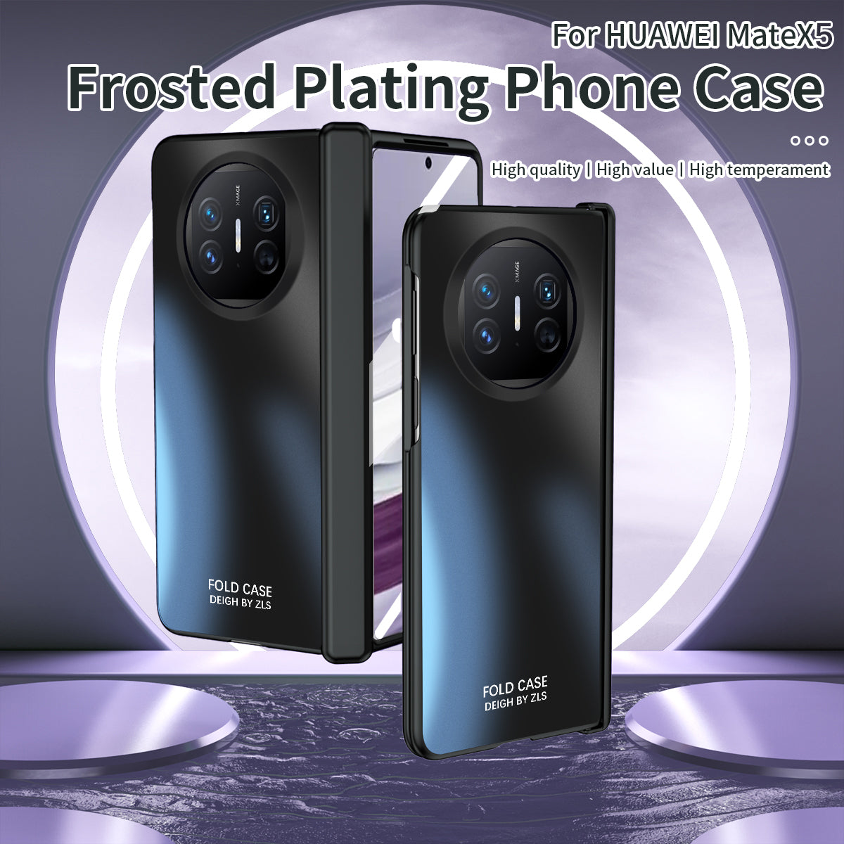 For Huawei Mate X5 Case PC Electroplating Phone Cover with Screen Protector