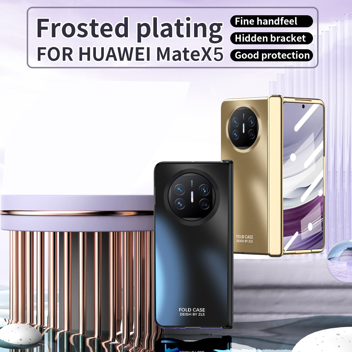 For Huawei Mate X5 Case PC Electroplating Phone Cover with Screen Protector