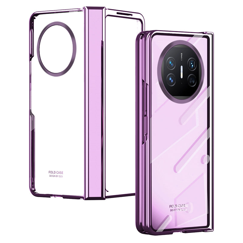 For Huawei Mate X5 Case Hard PC Electroplated Phone Cover with Tempered Glass Film