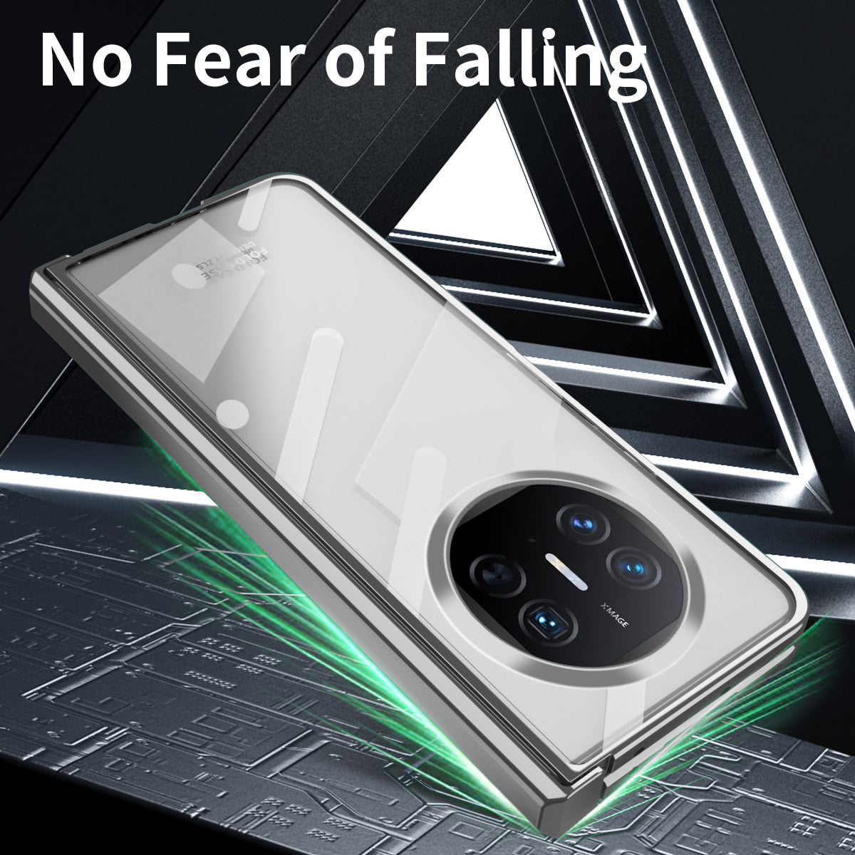 For Huawei Mate X5 Case Hard PC Electroplated Phone Cover with Tempered Glass Film