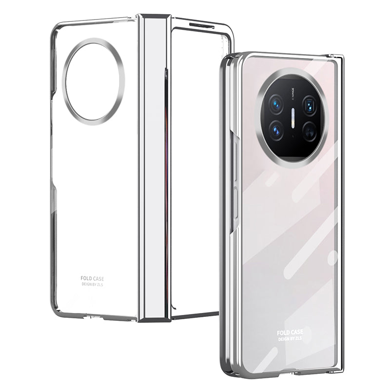 For Huawei Mate X5 Case Hard PC Electroplated Phone Cover with Tempered Glass Film