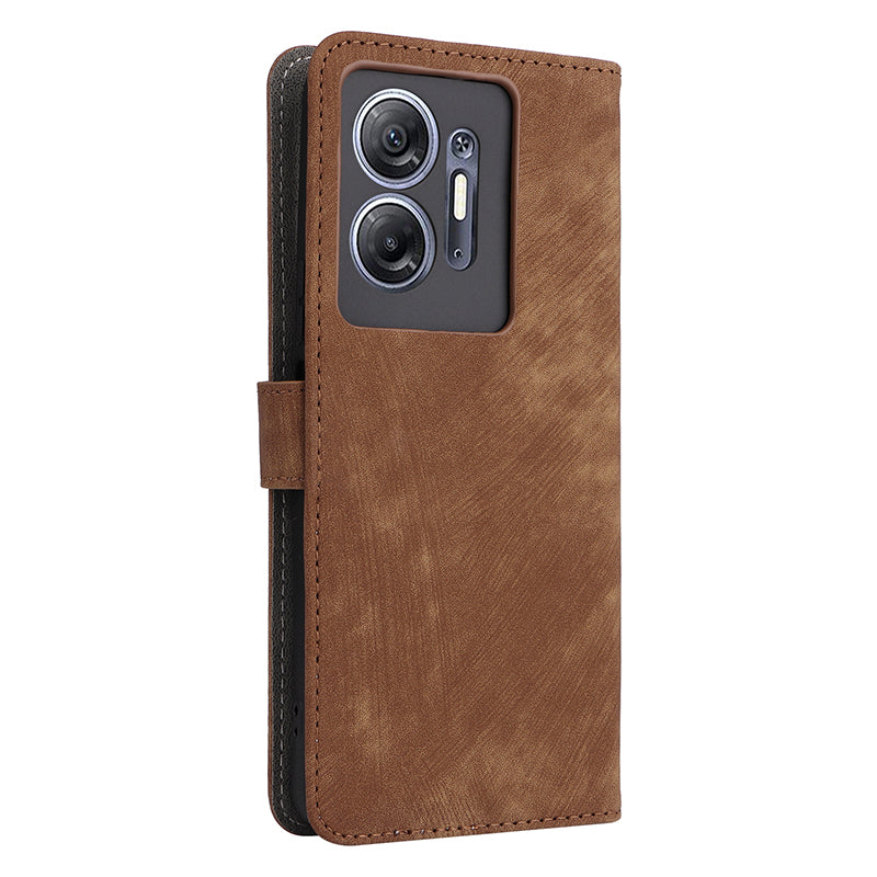For Infinix Hot 30 5G / X6832 Anti-Scratch Phone Case PU Leather Stand Cover RFID Blocking Wallet Shell with Strap