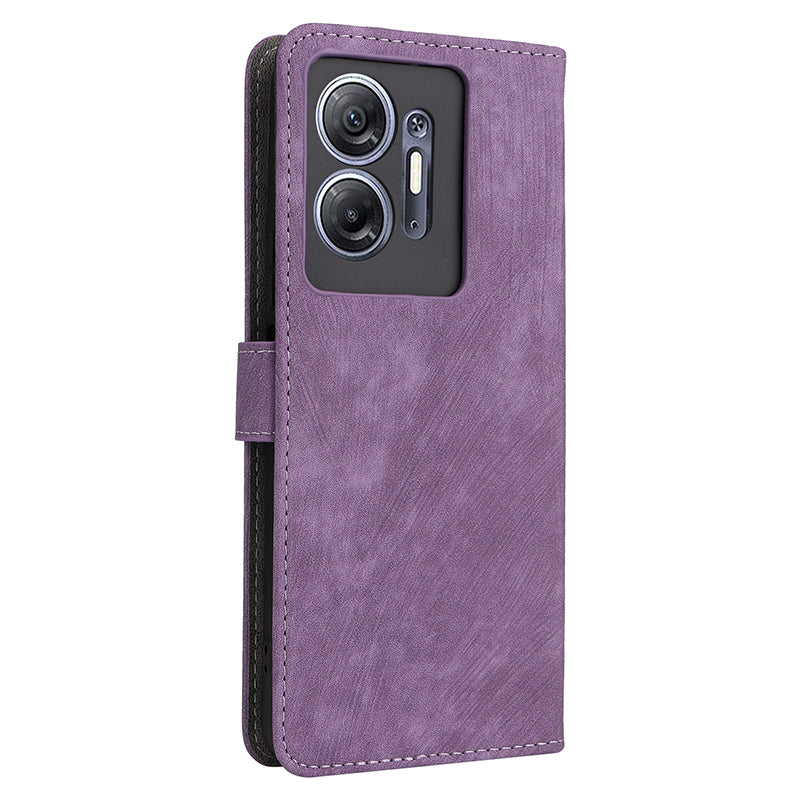 For Infinix Hot 30 5G / X6832 Anti-Scratch Phone Case PU Leather Stand Cover RFID Blocking Wallet Shell with Strap